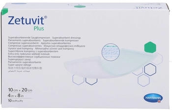 Eurim-Pharm Zetuvit Plus extrastarke Saugkompr.steril 10x20 cm 10 St