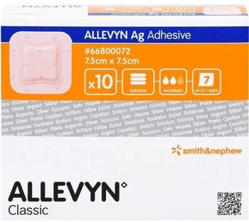 Smith & Nephew Allevyn Ag Adhesive 7,5x7,5 cm Wundverband 10 St