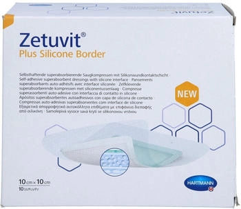 1001 Artikel Medical Zetuvit Plus Silicone Border steril 10x10 cm 10 St
