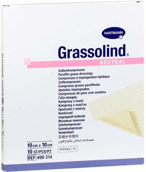 1001 Artikel Medical Grassolind Salbenkompressen 10x10 cm steril 10 St
