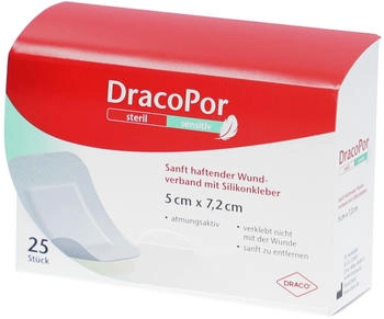 Dr. Ausbüttel Dracopor Sensitiv 5x7,2 Cm Steril M.silikonkleber 25 stk