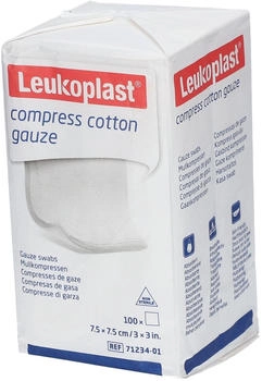 BSN Medical Leukoplast compress Cotton Gauze 7,5x7,5cm unst.8f 100 St