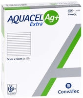 Aquacel Ag+ Extra 5x5 cm Kompressen 10 St
