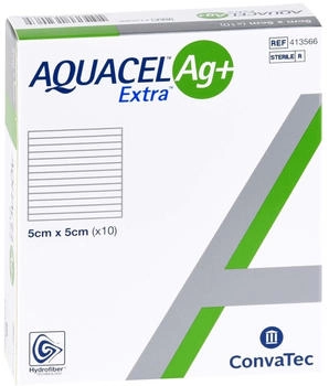 ToRa Aquacel Ag+ E x tra 5 x 5 cm Kompressen (10 Stk.)