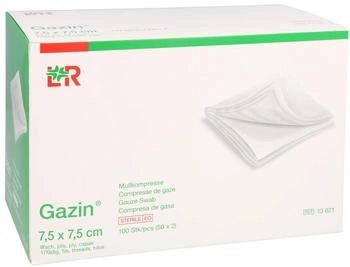 ToRa Gazin Mullkomp.7,5 x 7,5 cm steril 8fach (100 Stk.)
