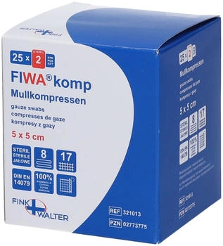 Fink & Walter GmbH Mullkompressen 5 x 5 cm steril 8fach (50 Stk.)
