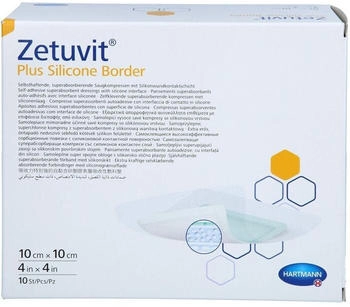 Docpharm Zetuvit Plus Silicone Border steril 10x10 cm (10 Stk.)