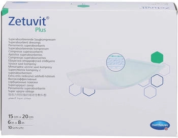 Eurim-Pharm Zetuvit Plus extrastarke Saugkompr.steril 15x20 cm (10 Stk.)