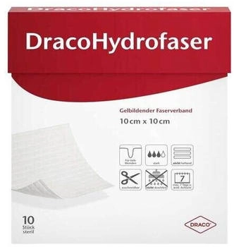 Dr. Ausbüttel Dracohydrofaser 10x10 cm gelbildender Faserverband 10 St