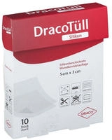 Dracot&uuml;ll Silikon, 5 x 5 cm silikonbeschichtete Wundkontaktauflage 10 St