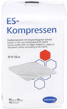 +Prisoma Es-Kompressen unsteril 10x10 cm 12fach 100 St