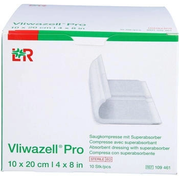 B2B Medical Vliwazell Pro superabsorb.Kompr.steril 10x20 cm 10 St