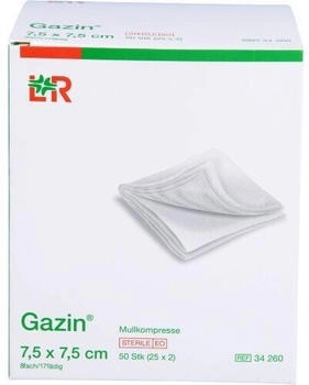 B2B Medical Gazin Mullkomp.7,5x7,5 cm steril 8fach 25X2 St