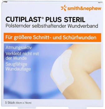 Eurim-Pharm Cutiplast Plus steril 7,8x10 cm Verband 5 St