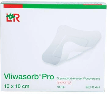 Eurim-Pharm Vliwasorb Pro superabsorb.Komp.steril 10x10 cm 10 St