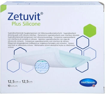 ACA Müller Zetuvit Plus Silicone steril 12,5x12,5 cm 10 St