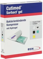 Cutimed Sorbact Gel Kompressen 7,5x7,5 c 12 St