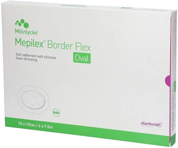 Mölnlycke Mepilex Border Flex Schaumverb.haft.15x19 cm oval (5 Stk.)