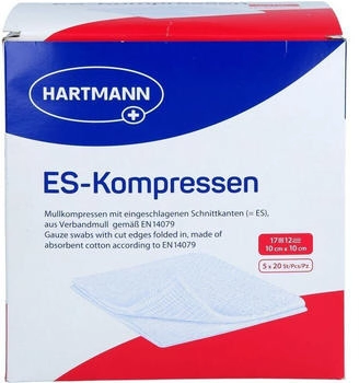 ACA Müller ES-Kompressen steril 10x10 cm 12fach Großpackung (5x20 Stk.)