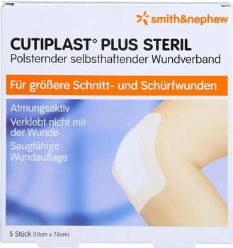 Avitamed Cutiplast Plus steril 7,8x10 cm Verband (5 Stk.)