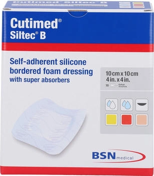 B2B Medical Cutimed Siltec B Schaumverband 10x10 cm mit Haftrand (10 Stk.)