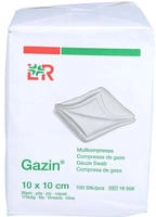 Gazin Mullkomp.10x10 cm unsteril 8fach O 100 St