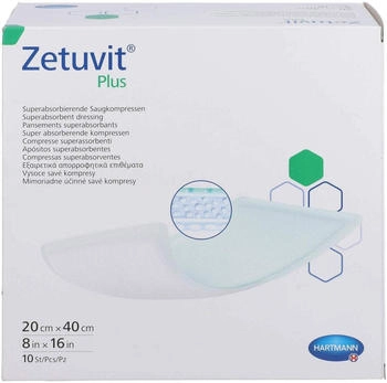 +Prisoma Zetuvit Plus extrastarke Saugkompr.steril 20x40 cm 10 St