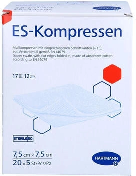 +Prisoma Es-Kompressen steril 7,5x7,5 cm Großpackung 20X5 St