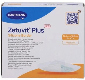 ACA Müller Zetuvit Plus Silicone Border steril 12,5x12,5 cm 10 St