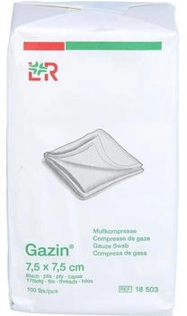 ToRa Gazin Mullkomp.7,5x7,5 cm unsteril 8fach Op 100 St