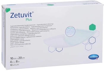 +Prisoma Zetuvit Plus extrastarke Saugkompr.steril 10x20 cm 10 St