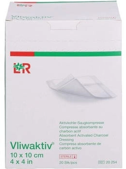 ACA Müller Vliwaktiv Aktivkohle-Saugkomp.steril 10x10 cm 20 St