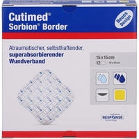 Cutimed Sorbion Border Wundauflage 15x15 12 St