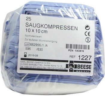 Meditrade Saugkompressen unsteril 10x10 cm 1227 25 St