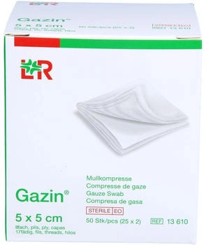 +Prisoma Gazin Mullkomp.5x5 cm steril 8fach 25X2 St