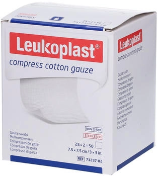 BSN Medical Leukoplast compress Cotton Gauze 7,5x7,5cm ste.8f 25X2 St