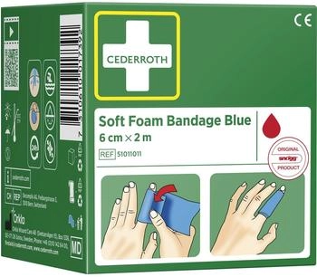 Cederroth Soft Foam Bandage selbsthaftend elastisch blau 6 cm x 2 m (51011011)