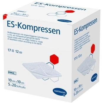 Hartmann ES-Kompressen steril 10 x 10 cm 12-fach &aacute; 5 x 20 St&uuml;ck