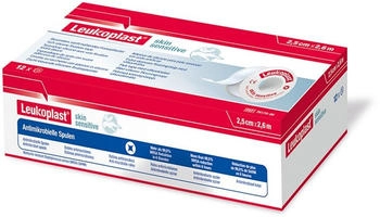BSN Leukoplast skin sensitve 2,5 cm x 2,6 m o. Schutzring 12 St