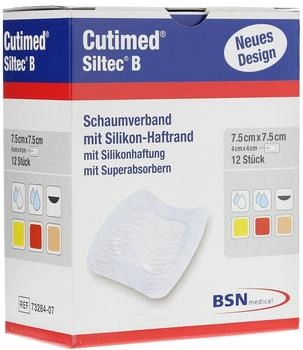 BSN Cutimed Siltec B steril 7,5 x 7,5 cm 12 St&uuml;ck