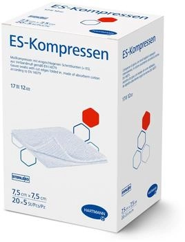 Hartmann ES-Kompressen steril 7,5 x 7,5 cm 12-fach á 20 x 5 Stück