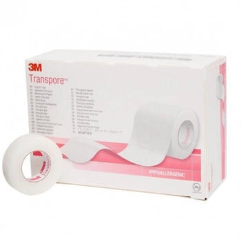 3M Transpore Fixierpflaster 9,1 m x 1,25 cm 24 Rollen