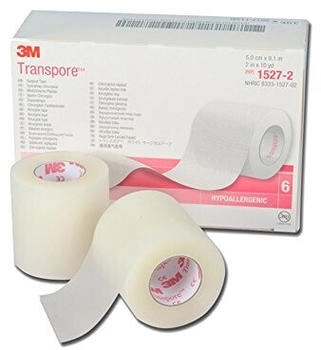3M Transpore Fixierpflaster 9,1 m x 5 cm 6 Rollen