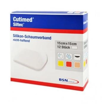 BSN Cutimed Siltec Schaumverband 15 x 15 cm 12 Stück