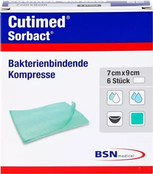 BSN Cutimed Sorbact steril Kompressen 7 x 9 cm 6 Stück