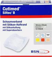 Cutimed Siltec B Schaumverb.10x10 cm m.H 12 St