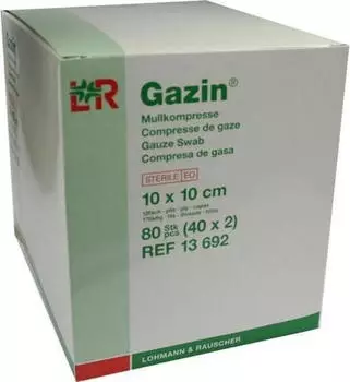 LR Gazin Kompressen steril 10 x 10 cm 12-fach 40 x 2 Stück