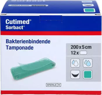 BSN Cutimed Sorbact Tamponaden steril 200 x 5 cm 12 Stück