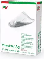Vliwaktiv AG Aktivkohle Saugkompresse mit Silber 10 St