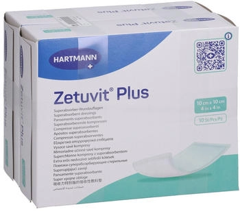 Emra-Med ZETUVIT Plus extrastarke Saugkompr.steril 10x10 cm 20 Stück